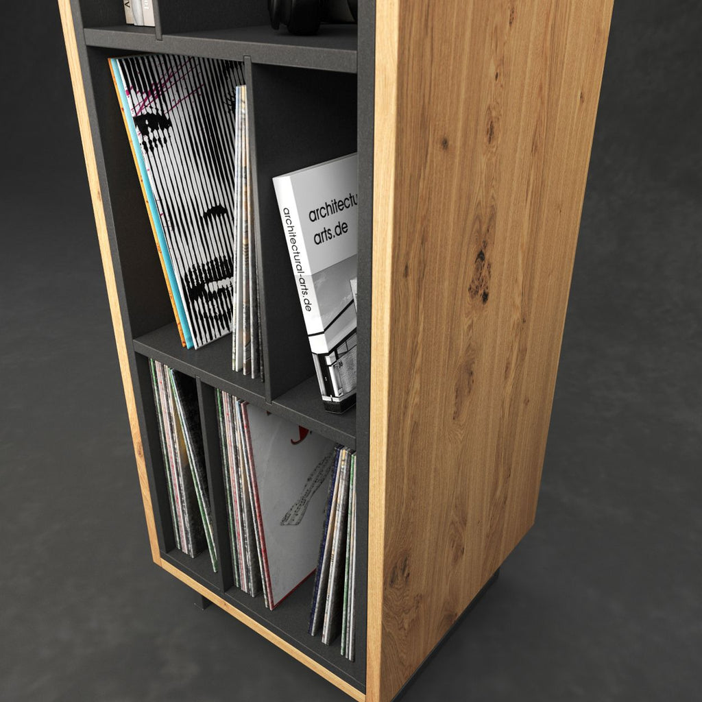 schallplatten aufbewahrung möbel Schallplattenschrank aus Eiche – THL-Shop